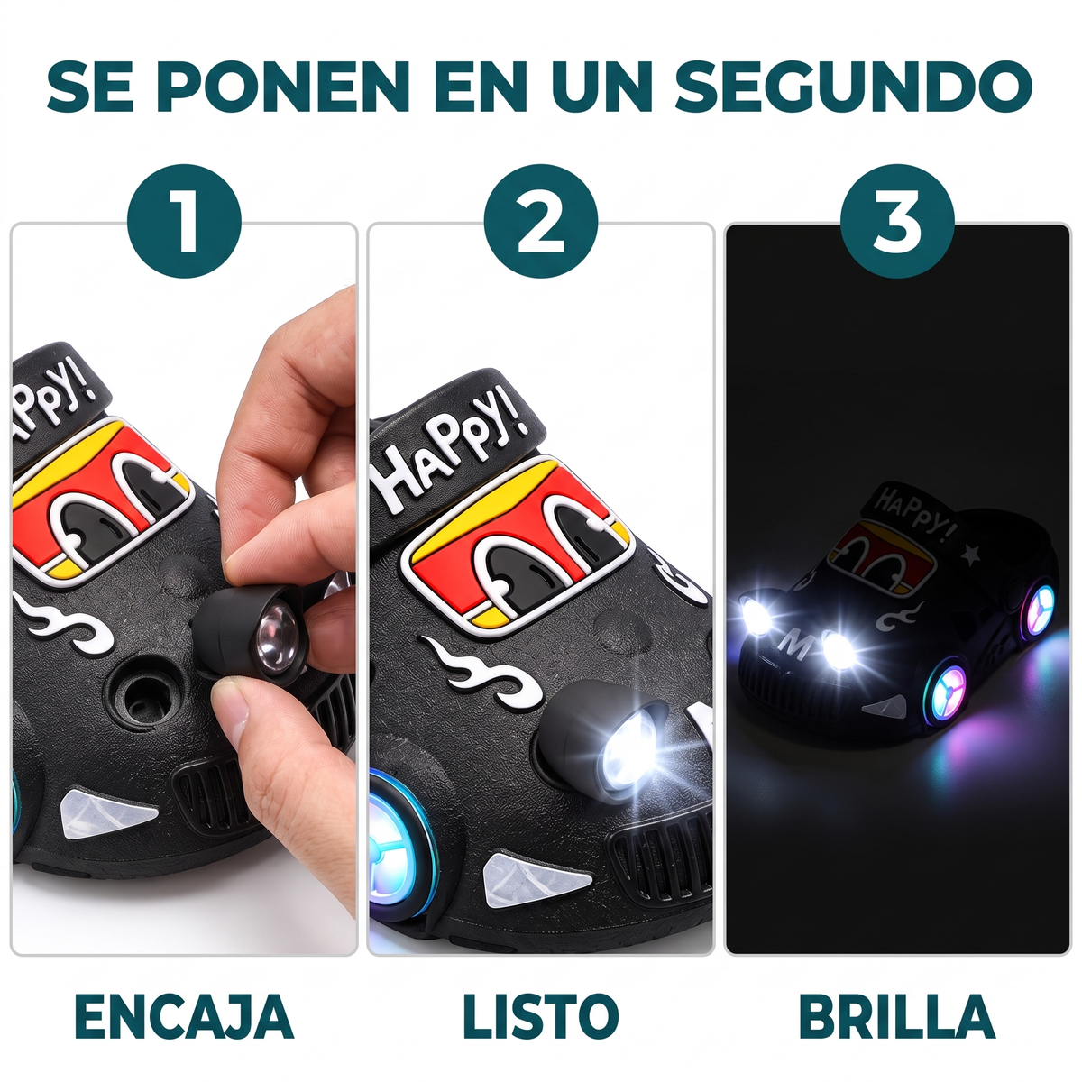 Se ponen en un segundo: encaja el faro, listo y brilla